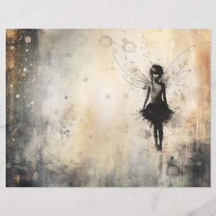 Grunge Fairy Scrapbook Paper