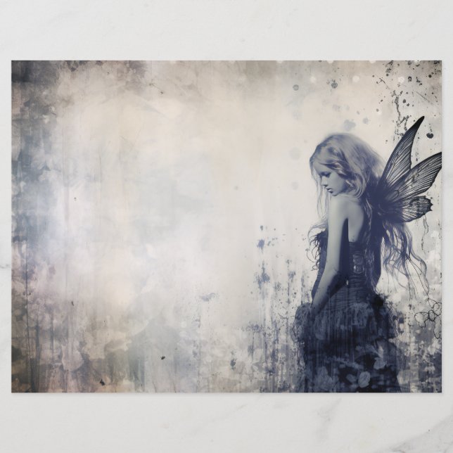 Grunge Fairy Scrapbook Paper (Frente)