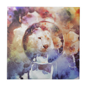 Grunge Floral da Bolha Branca Tigre