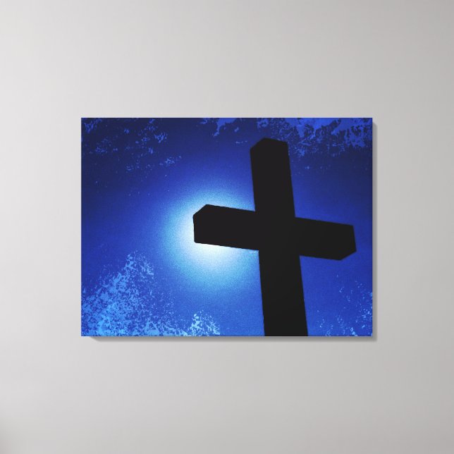 Grunge Moonlit Cross Canvas (Frente)