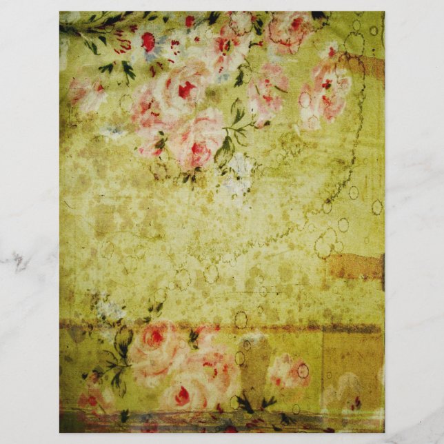 Grunge Rosa Wallpaper Scrapbook Paper (Frente)