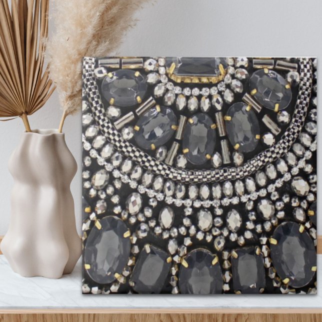 grunge steampunk art deco black prata bohemian (grunge steampunk art deco black silver bohemian ceramic tile)