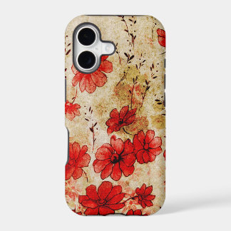 Grunge vermelho floral