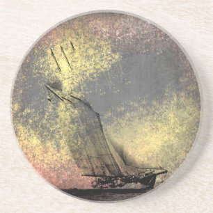 Grunge Vintage Racing Yacht Sandstone Porta copos