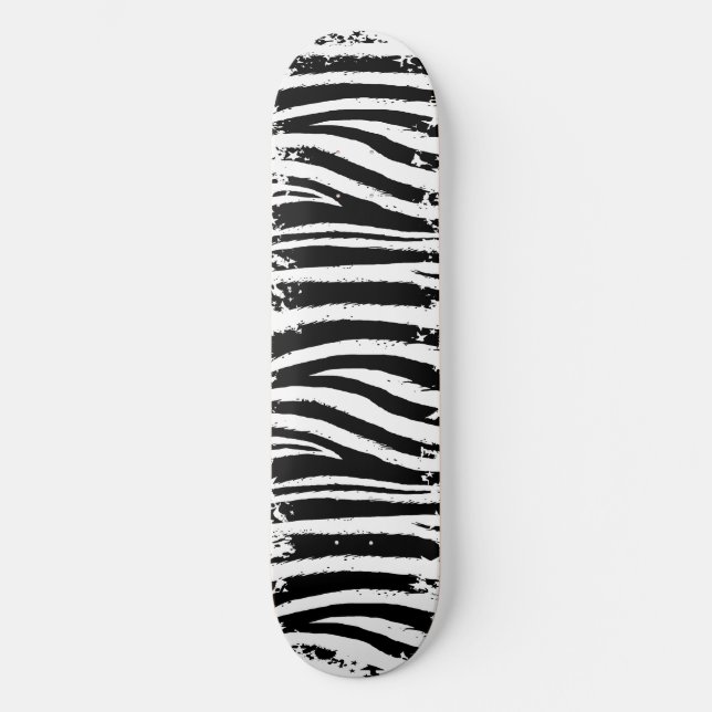Grunge Zebra Skateboard (Frente)