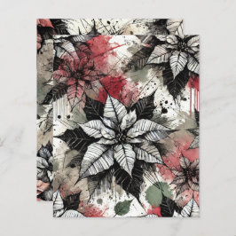 Grungy Florals Poinsettia Sketches Papel Escrapboo
