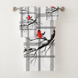 Grupo acolhedor de toalha de banho dos pássaros do