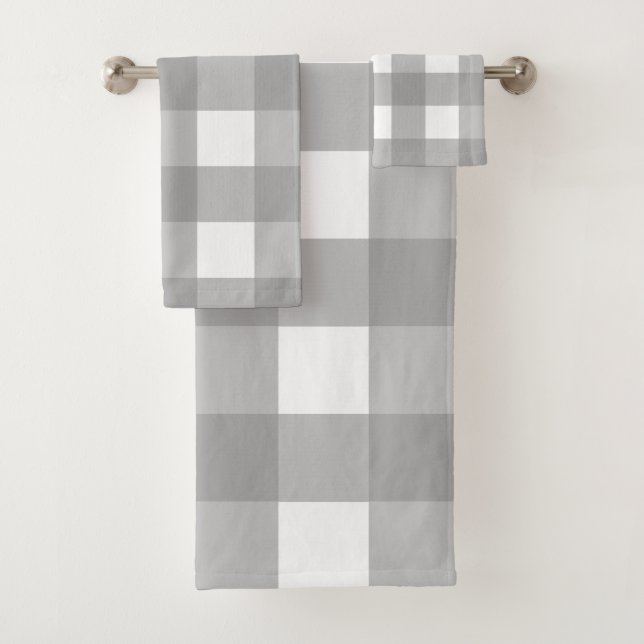 Grupo cinzento e branco de toalha de banho da (Insitu)