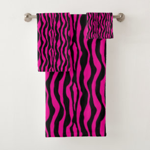 Grupo cor-de-rosa chique de toalha do impressão d