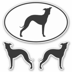 Grupo da etiqueta do vinil das silhuetas do galgo