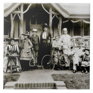 Grupo da família, c.1900 (foto de b/w)