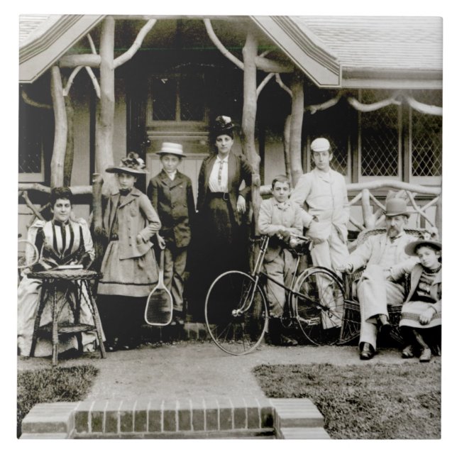 Grupo da família, c.1900 (foto de b/w) (Frente)