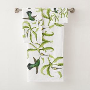 Grupo de toalha de banho das flores da orquídea