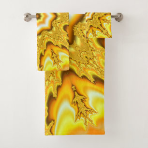 Grupo Dourado de toalha de banho do Fractal da