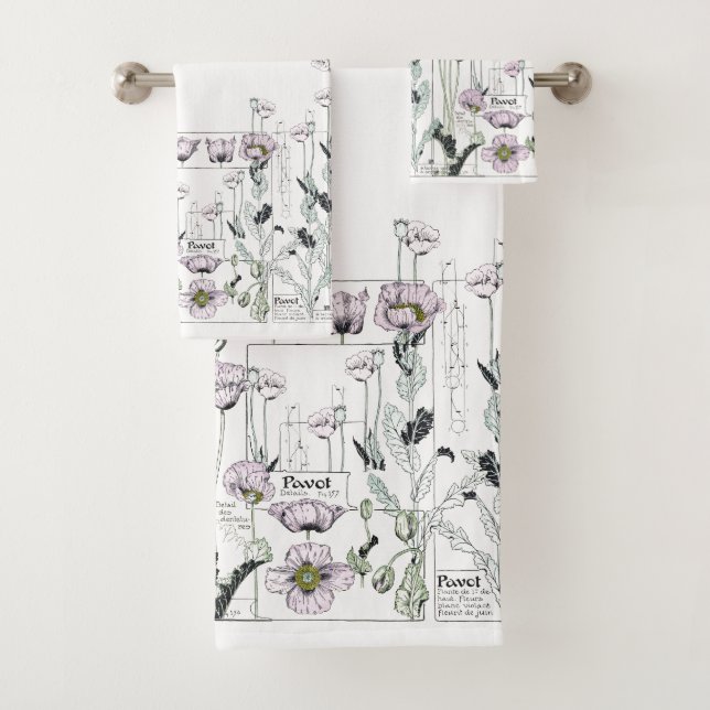 Grupo francês de toalha de banho das flores da (Insitu)