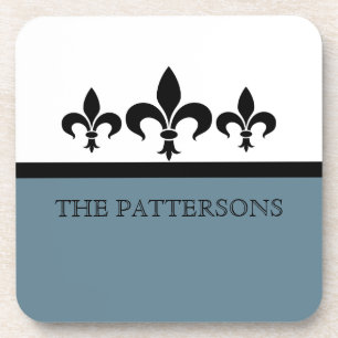 Grupo ostentoso azul da porta copos da flor de lis