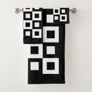 Grupo preto e branco abstrato de toalha de banho