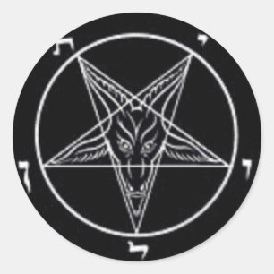 Grupo redondo da etiqueta de Baphomet