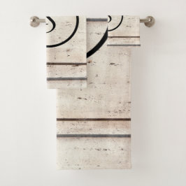 Grupo rústico de toalha do monograma da casa da