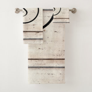 Grupo rústico de toalha do monograma da casa da