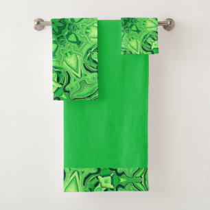 Grupo verde de toalha de banho da mandala