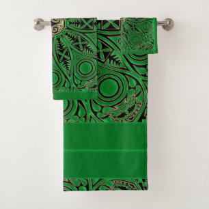 Grupo verde irlandês de toalha da mandala de