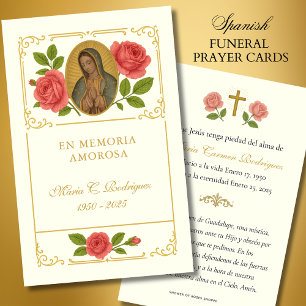 Guadalupe Floral Rosas Memorial Oração Funeral