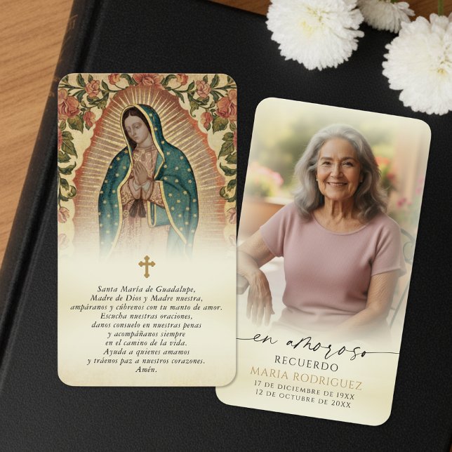 Guadalupe In Loving Memory Spanish Prayer Cards (Criador carregado)