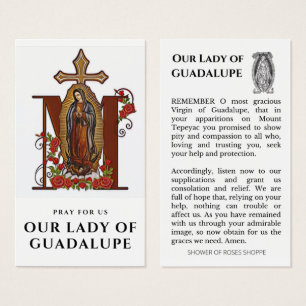 Guadalupe Oração Católica Religiosa Cartão San