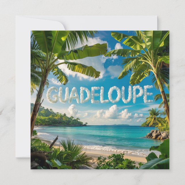 Guadeloupe Tropicale Paysage Caraïbes Aquarelle (Frente)