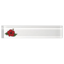 Guam Hibiscus Name Plate & Desk Sinal