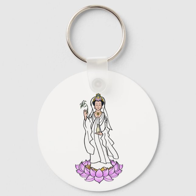 Guan Yin Bodhisattva no Lotus Chaveiro (Frente)
