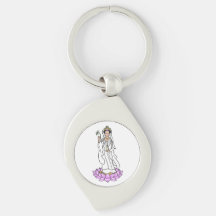 Guan Yin Bodhisattva no Lotus Metal Chaveiro