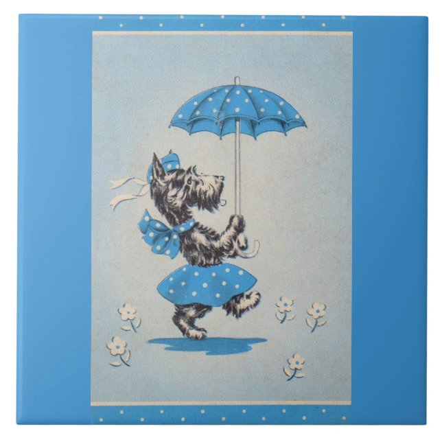 Guarda-chuva de carregando de cães escoceses (Frente)