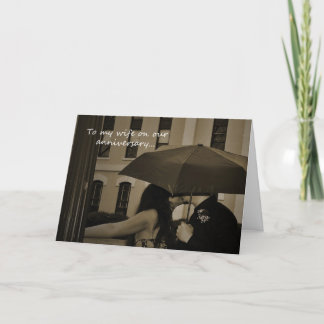 Guarda-chuva de Casal Fofo Cartão de Feliz Anivers