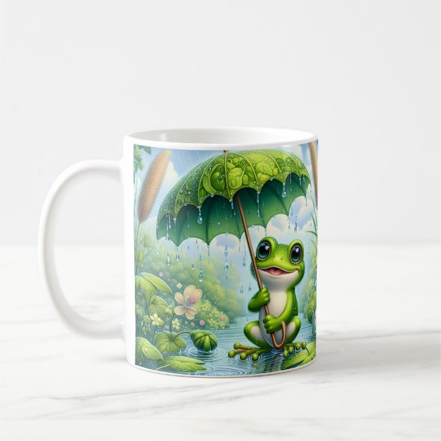 Guarda-chuva de Sapo Fofo para Caneca de Café | Sa (Esquerda)