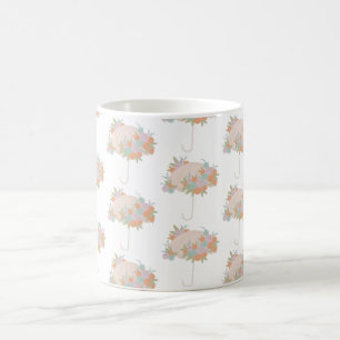 Guarda-chuva Floral para xícara de café de tempo c