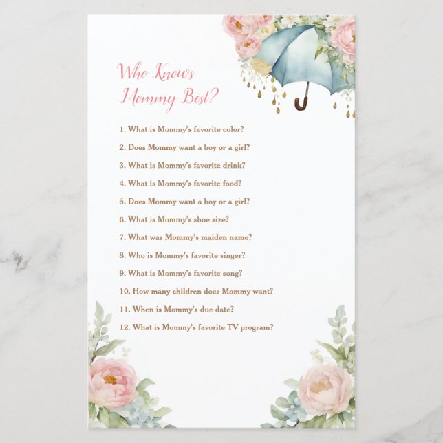 Guarda-chuvas do Chá de abril que conhece as melho (Frente)