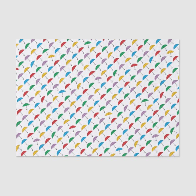 Guarda-chuvas no papel dos tecidos da chuva (Frente )