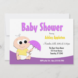 Guarda-chuvas Roxo e Amarelo - Convites ao Chá