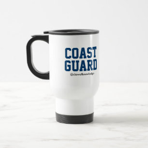 Guarda costeira "Aviso: Costa" Caneca de viagem (M