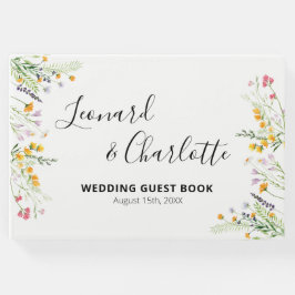 Guarda do Livro de Convidados do Casamento de Flor