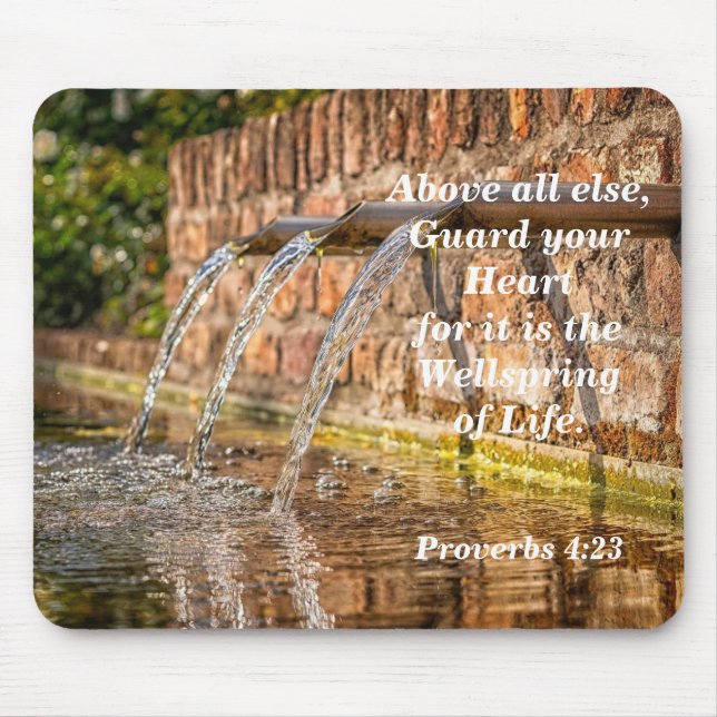 Guarda Seu Coração Proverbs 4:23 Mousepad (Frente)