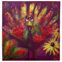 Abstrato de Whimsso Turquia Amarelo Vermelho Flora