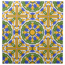 Guardanapo Azulejos mediterrânicos, majolica, Siciliana,