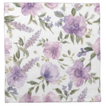 Botânico Aquarela Floral Roxo Lavanda