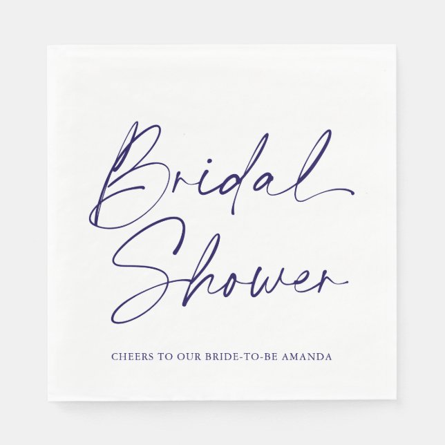 Guardanapo branco Elegante e Chá de panela Marinho (Frente)