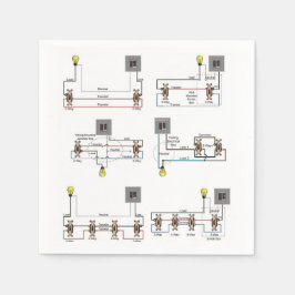 Guardanapo coquetel com diagramas de fiação de com