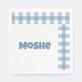 Guardanapo de aniversário de gingham azul