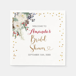 Guardanapo de churrasco floral de Natal de inverno